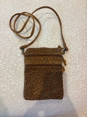 Leopard Print Crossbody Bag - Brown